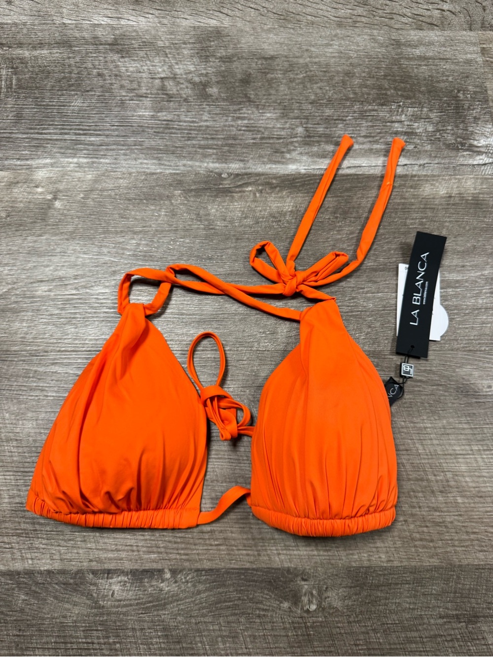 La Blanca Orange Bikini Top Size 10 NWT
